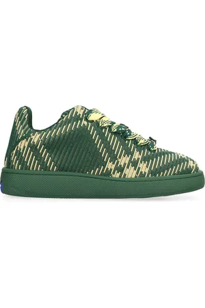Burberry Homme, Chaussures, Vert, Taille: 40 EU Baskets Basses à Motif Check