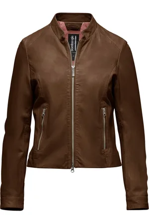 Bomboogie Femme, Vestes, Brun, Taille: 46 FR Blouson en cuir