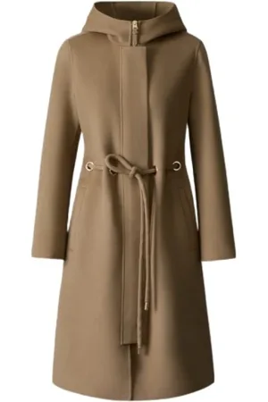 Mackage Femme, Manteaux, Brun, Taille: 40 FR Manteau en laine fait main