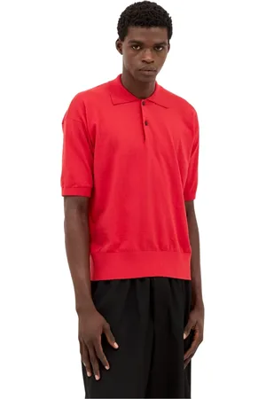 The Row Homme, Tops, Rouge, Taille: S Polo en maille coton-cachemire