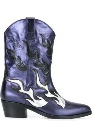 Chiara Ferragni Femme, Chaussures, Bleu, Taille: 37 EU Flame Texani Bottes