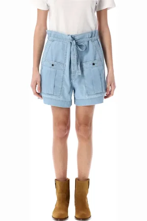 Isabel Marant Femme, Shorts, Bleu, Taille: 36 FR Shorts en Chambray Bleu Clair à Cordon