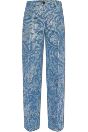Etro Femme, Pantalons, Bleu, Taille: 36 FR Pantalon à motif décoratif
