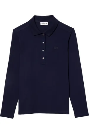 Lacoste Femme, Tops, Bleu, Taille: 38 FR Polo Slim Fit L.12.D Stretch en Mini Piqué