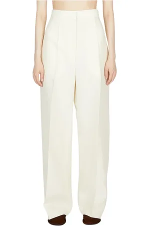 The Row Femme, Pantalons, Blanc, Taille: 40 FR Pantalon Tailleur Laine et Soie