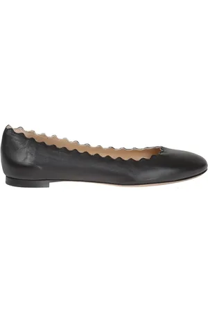 Chloé Femme, Chaussures, Noir, Taille: 35 EU Ballerines Lauren en cuir