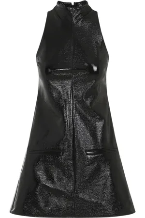 Courrèges Femme, Robes, Noir, Taille: 36 FR Robe A-Ligne en Vinyle avec Poches