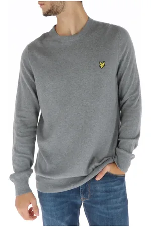 Lyle & Scott Homme, Pulls, Gris, Taille: M Pull Ras du Cou en Coton Mérinos