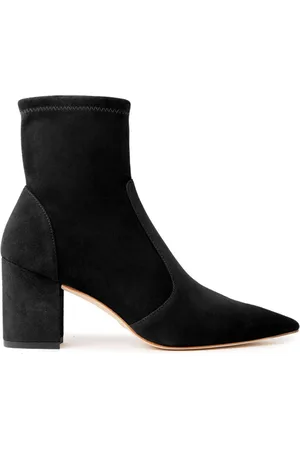 Stuart Weitzman Femme, Chaussures, Noir, Taille: 35 1/2 EU Bottines Stretch à Talon Bloc 75