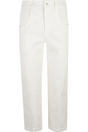 ELEVENTY Femme, Pantalons, , Taille: 32 FR Pantalon Crème en Coton Élasthanne