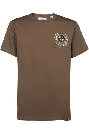 Les Deux Homme, Tops, Brun, Taille: S T-shirt à encolure côtelée