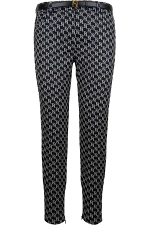 Elisabetta Franchi Femme, Pantalons, Noir, Taille: 36 FR Pantalon Femme avec Fermeture Éclair et Détail Logo