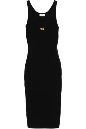 Elisabetta Franchi Femme, Robes, Noir, Taille: 44 FR Robe Tricot Tulle