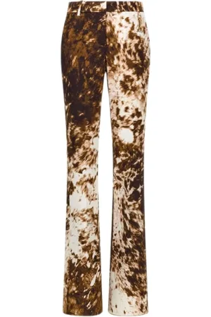 Roberto Cavalli Femme, Pantalons, Brun, Taille: 40 FR Pantalon Imprimé Appaloosa Marron