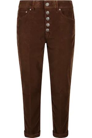 Dondup Femme, Pantalons, Brun, Taille: W30 Pantalon cheville ample en velours