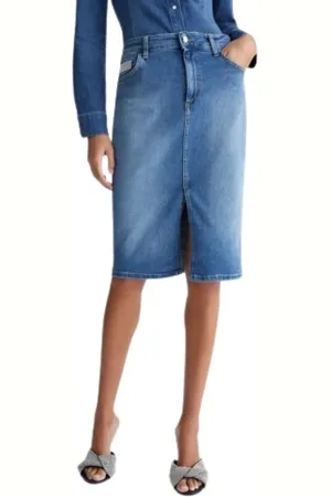 Liu Jo Femme, Jupes, Bleu, Taille: W27 Jupe en jean mi-longue