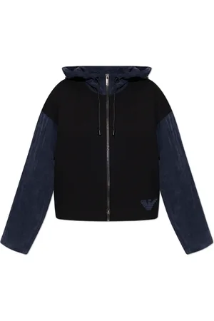Emporio Armani Femme, Sweatshirts et sweats à capuche, Bleu, Taille: 40 FR Sweat à capuche