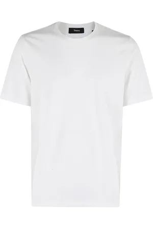 THEORY Homme, Tops, Blanc, Taille: 2XL Tee-shirt en Jersey Blanc avec Col Rond