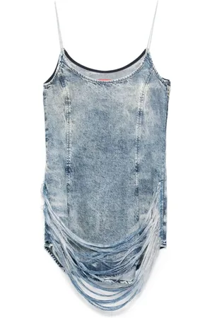 Diesel Femme, Robes, Bleu, Taille: 38 FR Robe en Denim Bleu pour Femmes