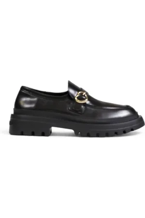 Moschino Femme, Chaussures, Noir, Taille: 40 EU Mocassins unis à semelle en caoutchouc