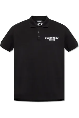 Dsquared2 Homme, Tops, Noir, Taille: L Polo avec Logo Fini Velours