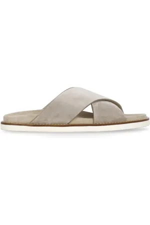 Brunello Cucinelli Homme, Chaussures, Gris, Taille: 42 EU Sandales Croisées