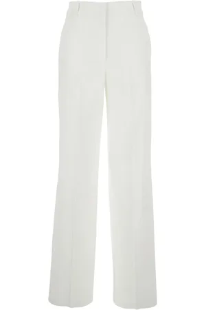 THEORY Femme, Pantalons, Blanc, Taille: 36 FR Pantalon blanc taille haute froissé en lin