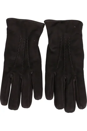 LARDINI Homme, Accessoires, Noir, Taille: XL Gants en Cuir Intérieur Cachemire et Daim