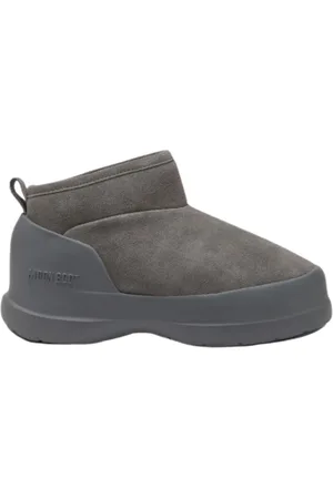 Moon Boot Femme, Chaussures, Gris, Taille: 39 EU Bottes Basses en Suède Anthracite