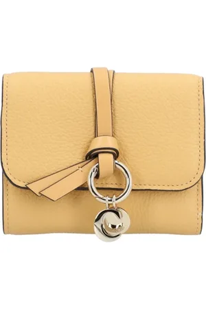 Chloé Femme, Sacs, Jaune, Taille: ONE Size Pochette en cuir grainé