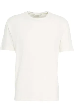 Daniele Fiesoli Homme, Tops, Blanc, Taille: 2XL T-shirt en lin blanc à col rond