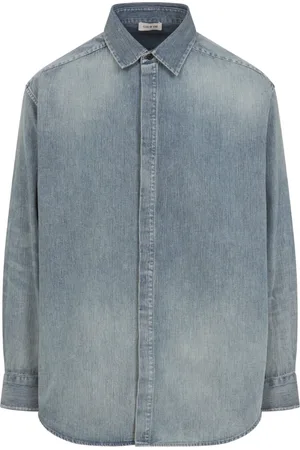 FEAR OF GOD Homme, Chemises, Bleu, Taille: L Chemise Bleue Ss25 Ajout Élégant
