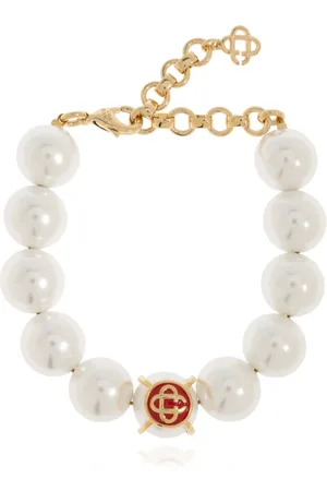 Casablanca Unisex, Accessoires, Blanc, Taille: ONE Size Bracelet Logo Perle