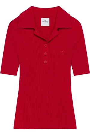 Courrèges Femme, Tops, Rouge, Taille: 36 FR Polo Iconique
