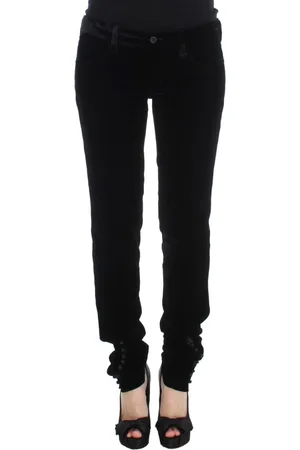 ERMANNO SCERVINO Femme, Jeans, Noir, Taille: 42 FR Élégant Pantalon Noir Coupe Slim