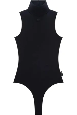 Courrèges Femme, Tops, Noir, Taille: 42 FR Body Techno Jersey Col Montant
