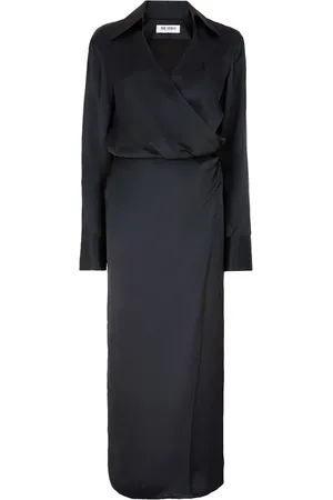 The Attico Femme, Robes, Noir, Taille: 40 FR Robe-chemise en satin