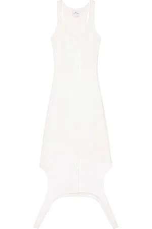 Courrèges Femme, Robes, Blanc, Taille: 38 FR Robe Tricotée Blanche Sans Manches Dos Nageur