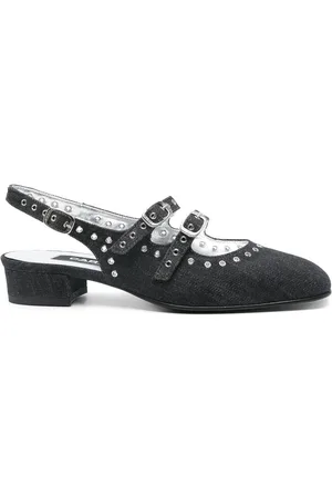 Carel Femme, Chaussures, Bleu, Taille: 39 EU Ballerines Indigo en Cuir avec Boucle
