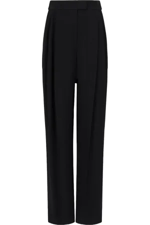 Emporio Armani Femme, Pantalons, Noir, Taille: 42 FR Pantalon Droit Taille Haute