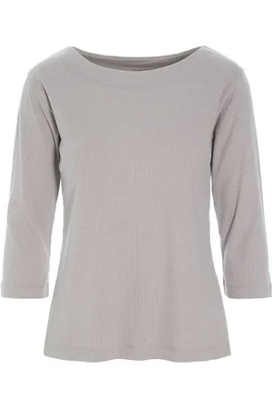 Bitte Kai Rand Femme, Tops, Gris, Taille: 38 FR Chemisier côtelé gris opale style Naibu