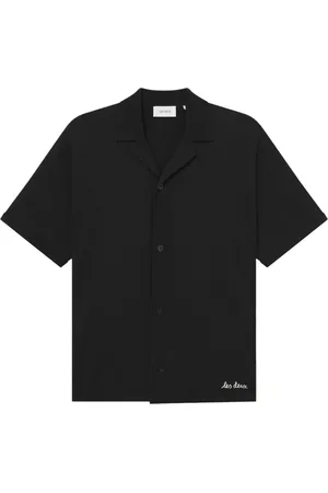 Les Deux Homme, Chemises, Noir, Taille: S Chemise en tricot fin avec intarsia florale surdimensionnée