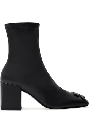 Courrèges Femme, Chaussures, Noir, Taille: 40 EU Bottines à bout carré en cuir noir