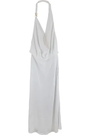 Elisabetta Franchi Femme, Robes, Blanc, Taille: 40 FR Robe Chic Zippée à Col V