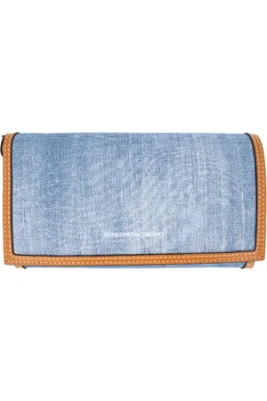 ERMANNO SCERVINO Femme, Accessoires, Bleu, Taille: ONE Size Portefeuille Texturé en Denim avec Bandoulière