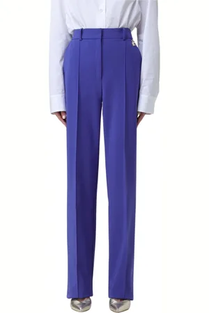 Elisabetta Franchi Femme, Pantalons, Bleu, Taille: 42 FR Pantalon Droit