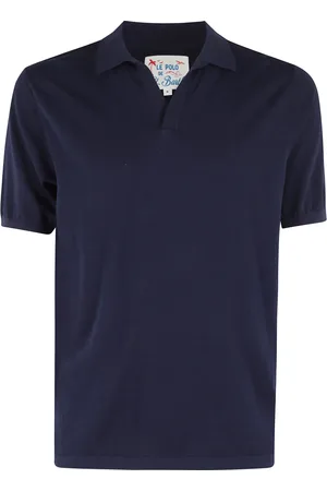 MC2 SAINT BARTH Homme, Tops, Bleu, Taille: M Polo Bleu Marine Col Classique Manches Courtes