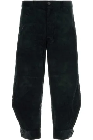 Comme des Garçons Homme, Pantalons, Noir, Taille: M Pantalon Noir en Velours Côtelé