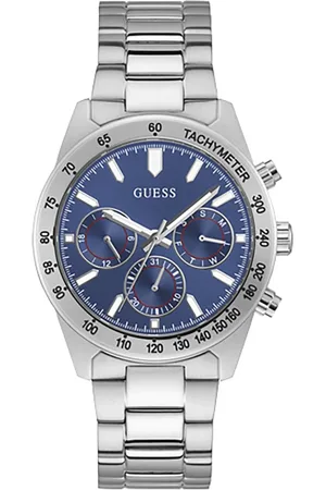 Guess Homme, Accessoires, Gris, Taille: ONE Size Montre Chronographe en Acier Inoxydable
