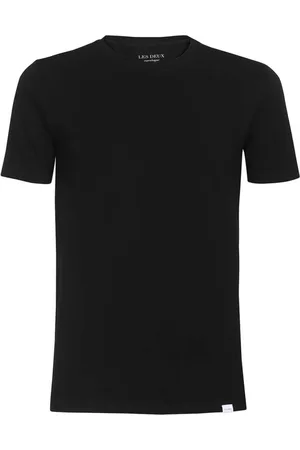Les Deux Homme, Tops, Noir, Taille: M T-shirt côtelé à col rond